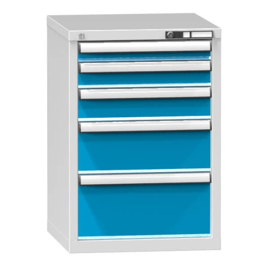 #29 CONT D5 MEDIUM BLUE -  Werkstatt-Schubladenschrank mit 5 Schubladen, BLAU, 840x600x578 mm